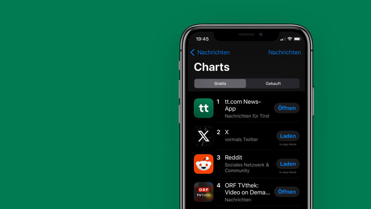 Shortly after its subscriber-exclusive launch, the News-App shot to No. 1 in the “News” category of the Austrian App Store in March 2024.